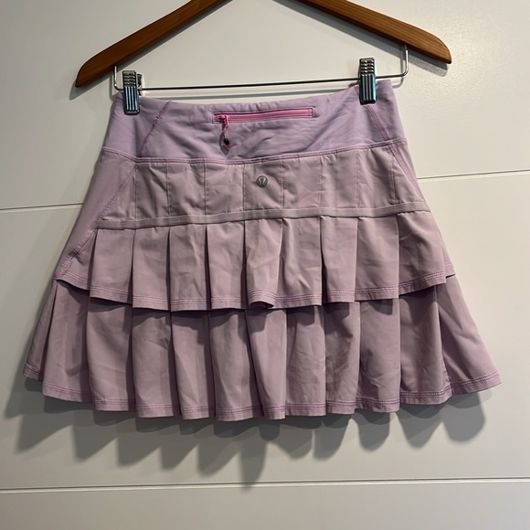 RARE Lululemon run pace setter tennis skirt pretty purple 4 tall - Picture 2 of 9